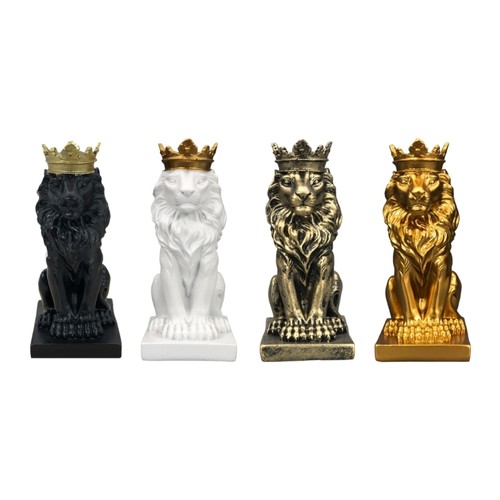 Lion crowned statue - crowned,