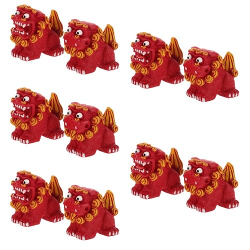 Red durable resin mini lion - red,
