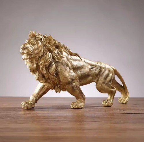 Majestic gold lion statue - majestic,