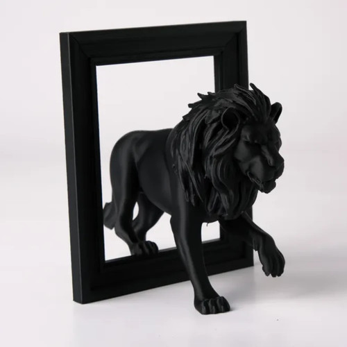 Matte black lion - matte,