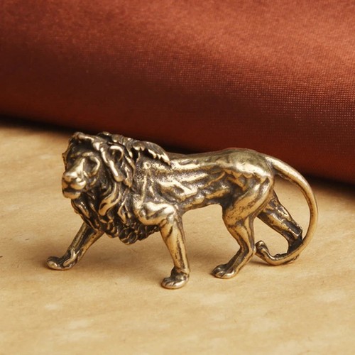 Vintage brass lion mini - lion,