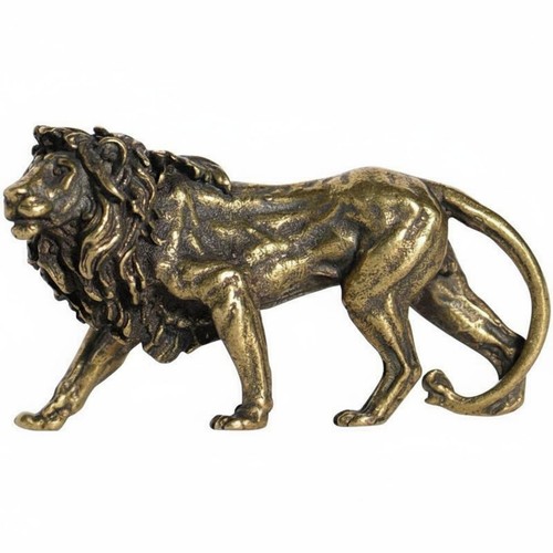 Solid brass lion statue - solid,