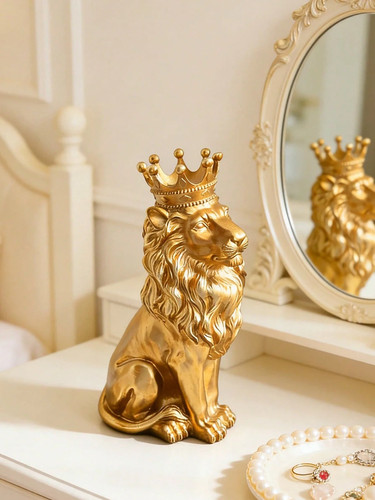 Luxury resin crown lion - resin,