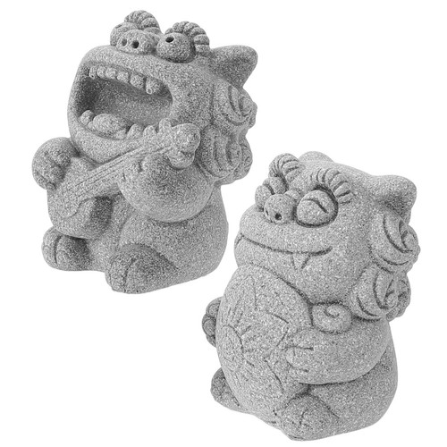 2pcs sandstone lion statues - 2pcs,