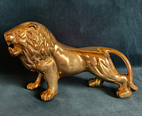 Large vintage brass - large, lion
