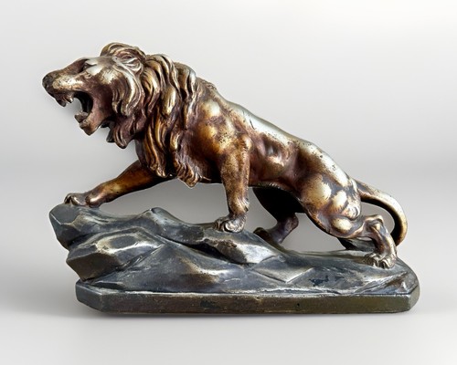 French vintage lion - french, statue