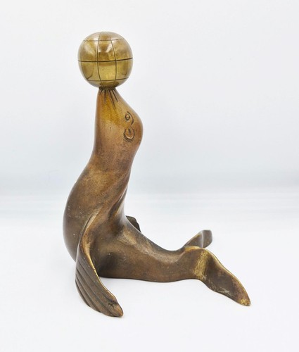 Vintage cast bronze sea lion - cast,