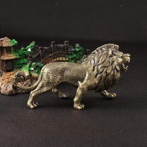 Copper sculpture lion - sculpture,