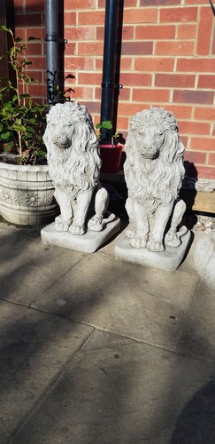 Large pair stone lion - pair, garden
