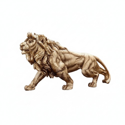 Lion statue with golden finish - with,