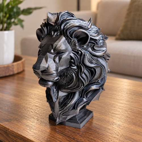 Geometric lion head bust - lion,