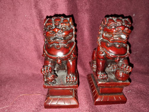 Pair vintage chinese - chinese, red
