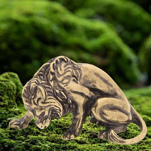 Brass lion animal statue - lion,